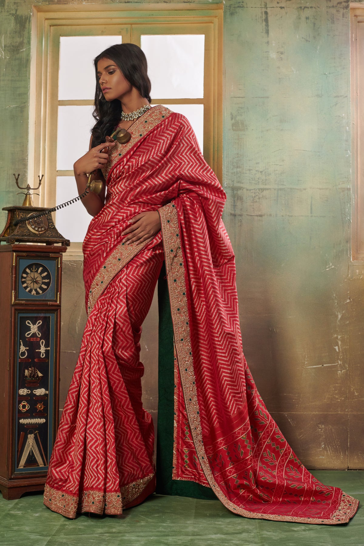 Pink Woven Pochampalli Ikkat Saree