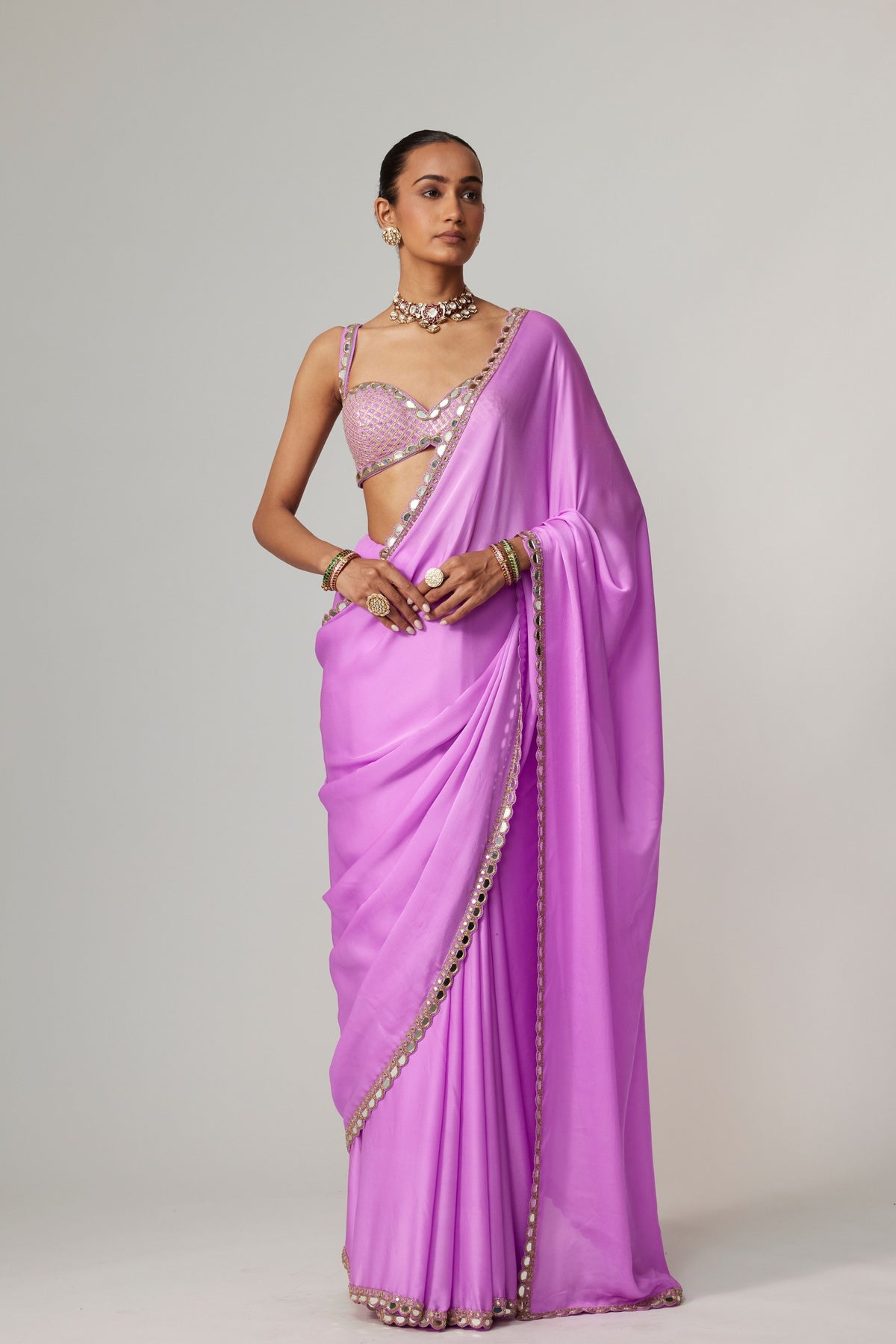 Mauve Saree Set