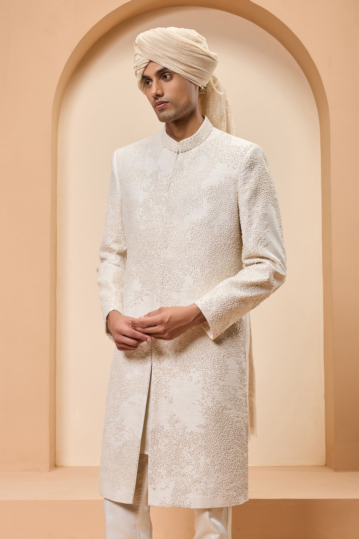 Cutdana Thread Sherwani Set