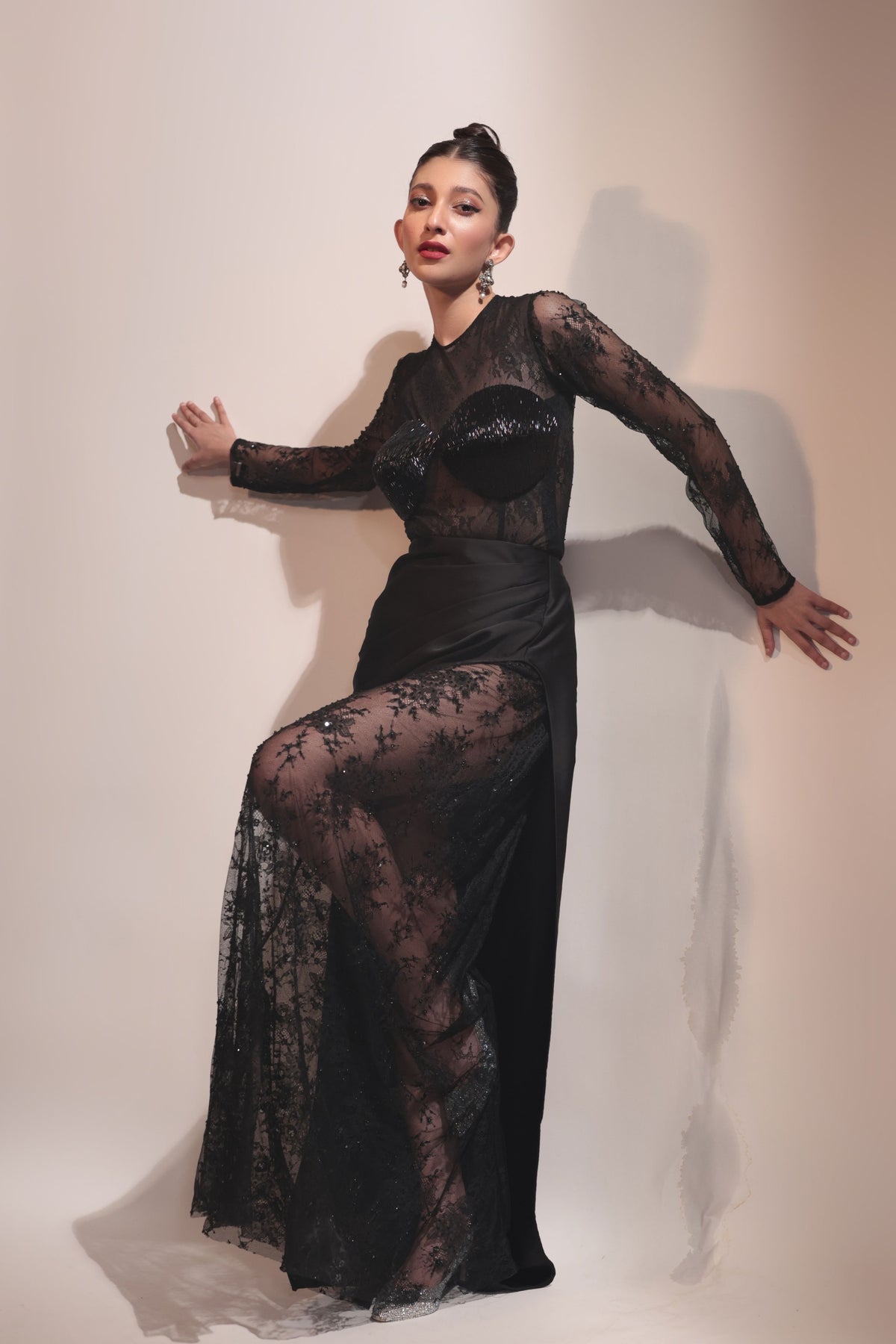 Noire Draped Skirt Set