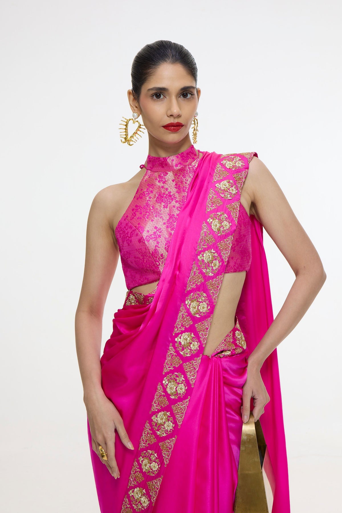 Pink Mashroo Silk Saree