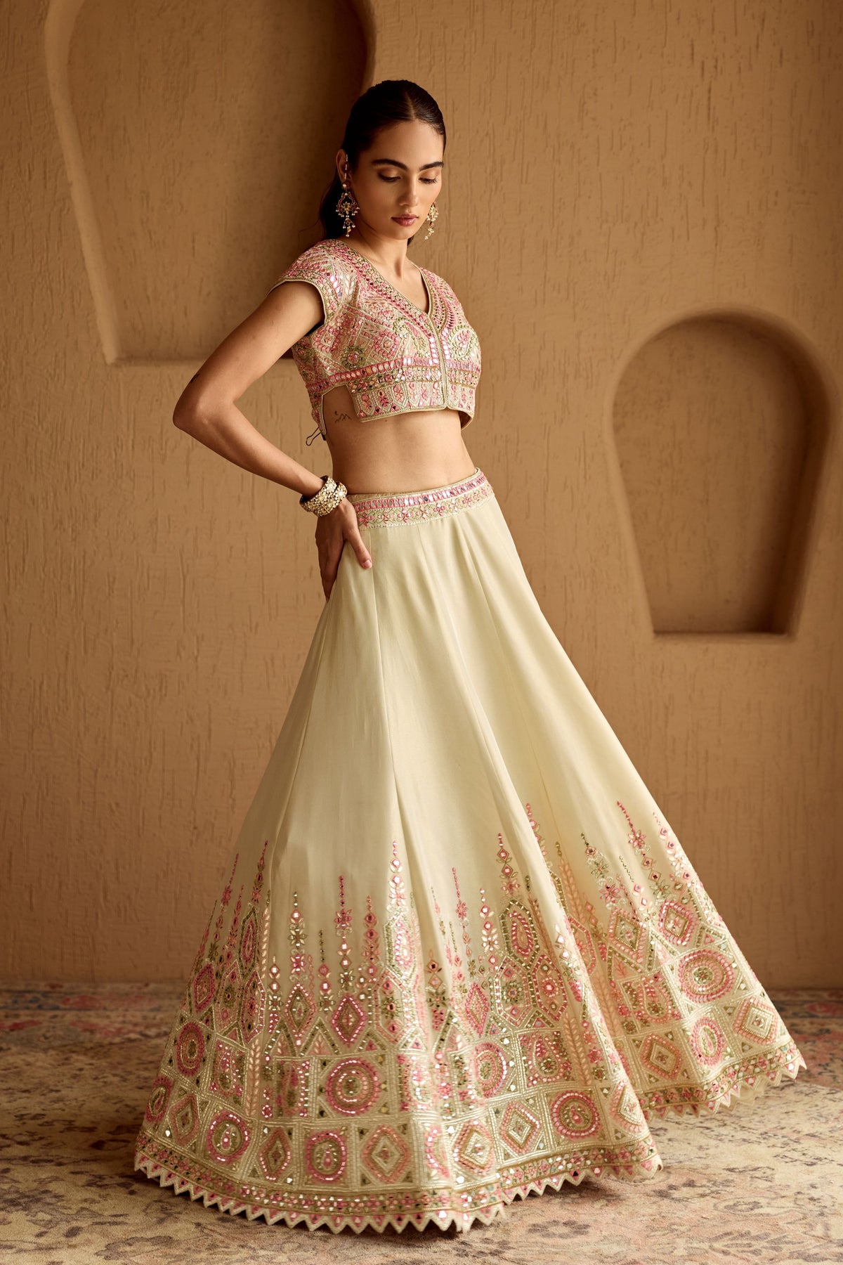 Ivory Tissue Lehenga Set