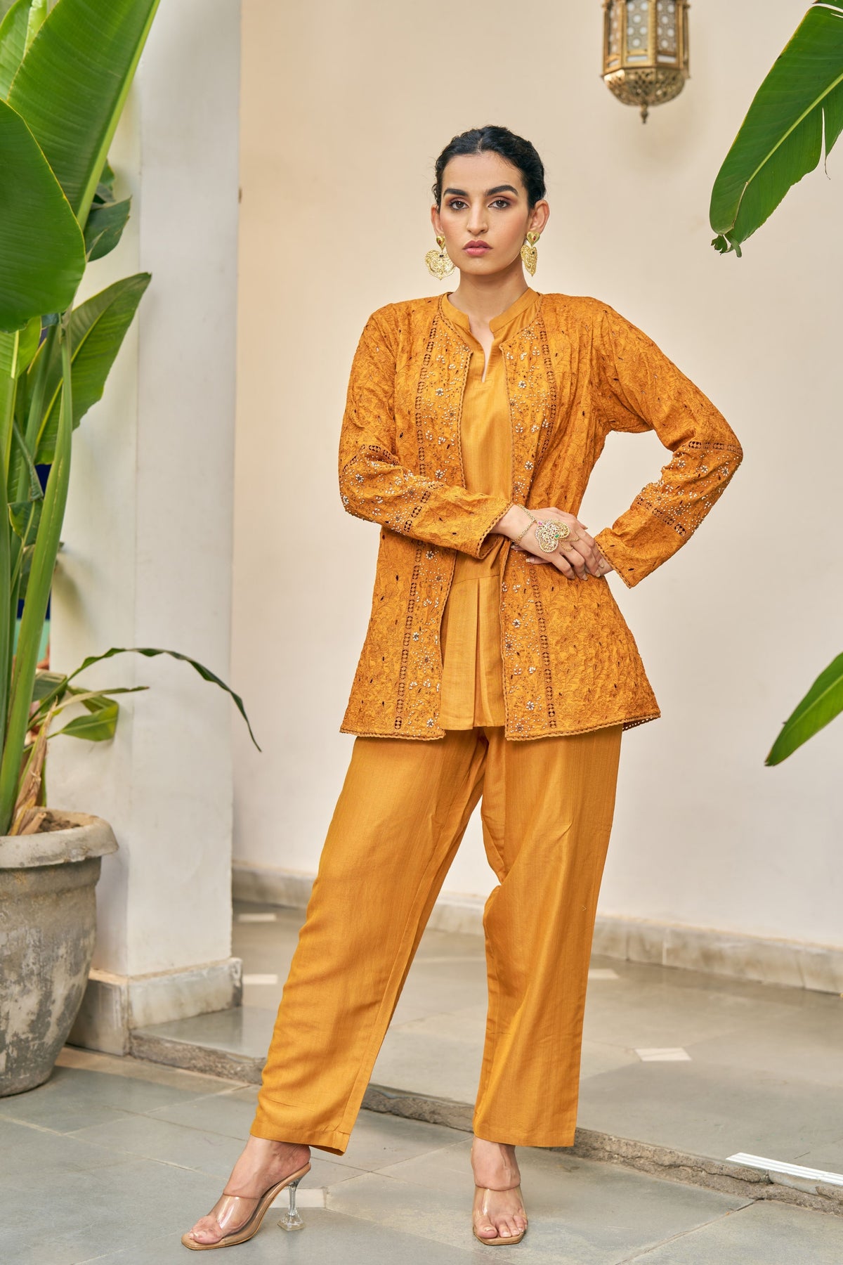 Ochre Handwork Jacket Set