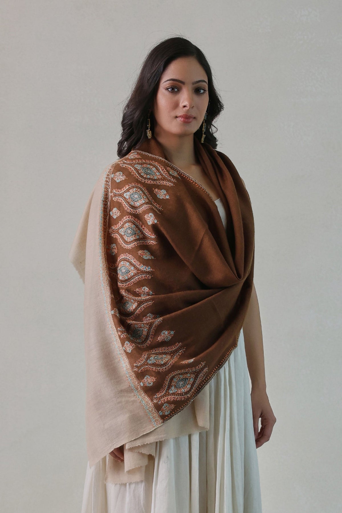 Palla Needlework Brown Stole