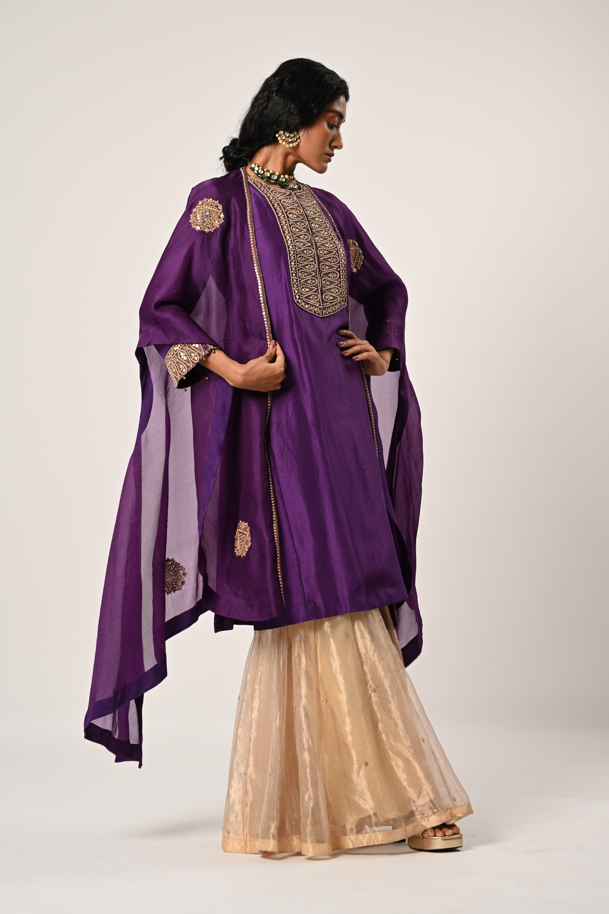 Sharara With Cape Set