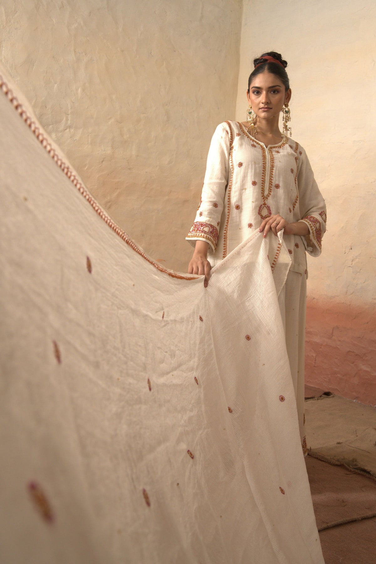 White Chikankari Sharara Set