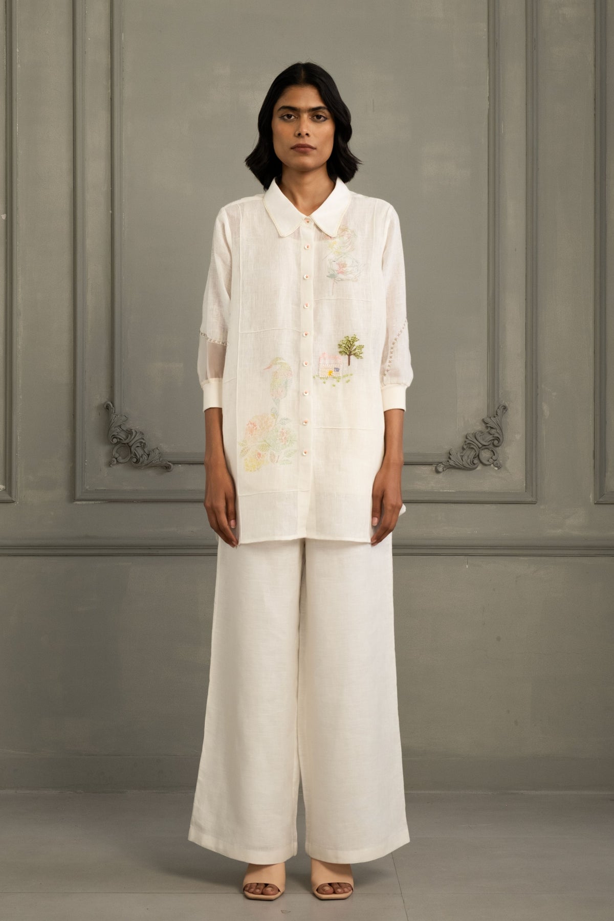 Ivory Gauze Linen Co-ord Set