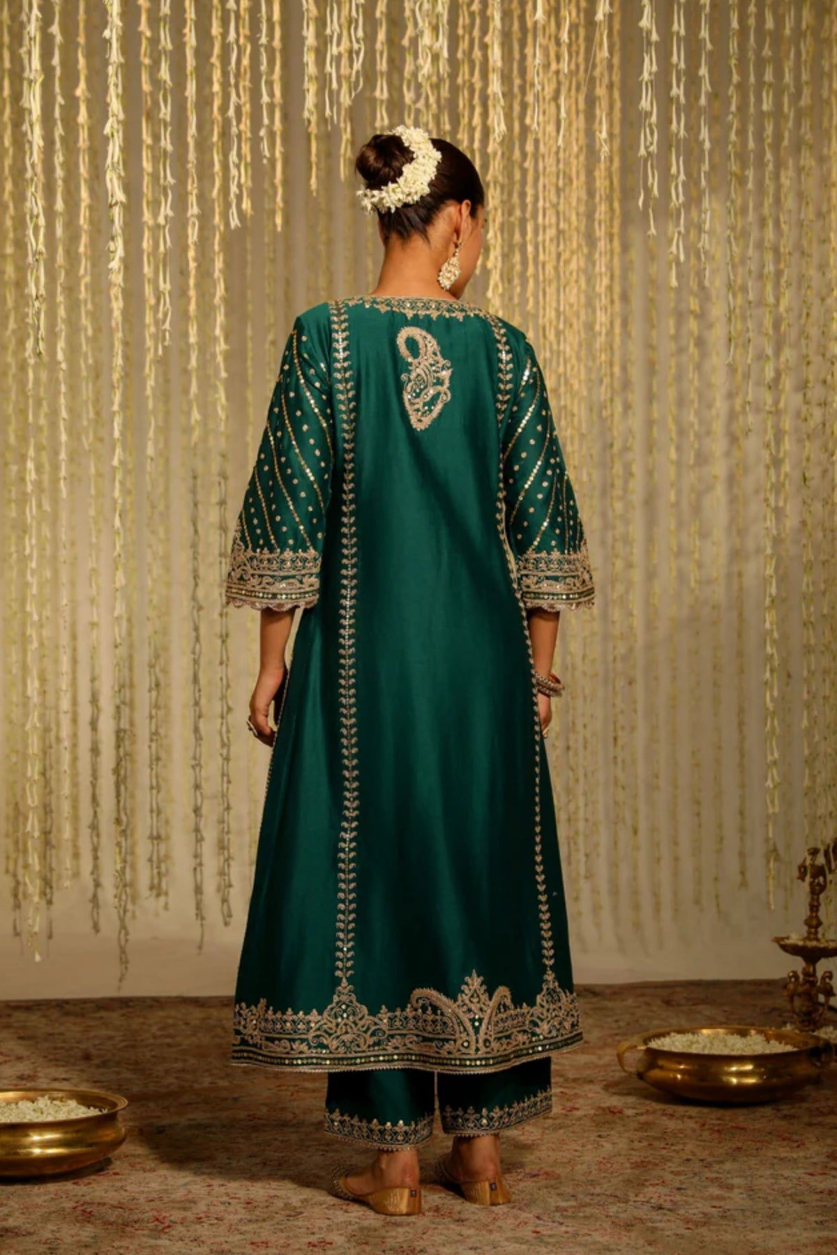 Sabirah Green Palazzo Set