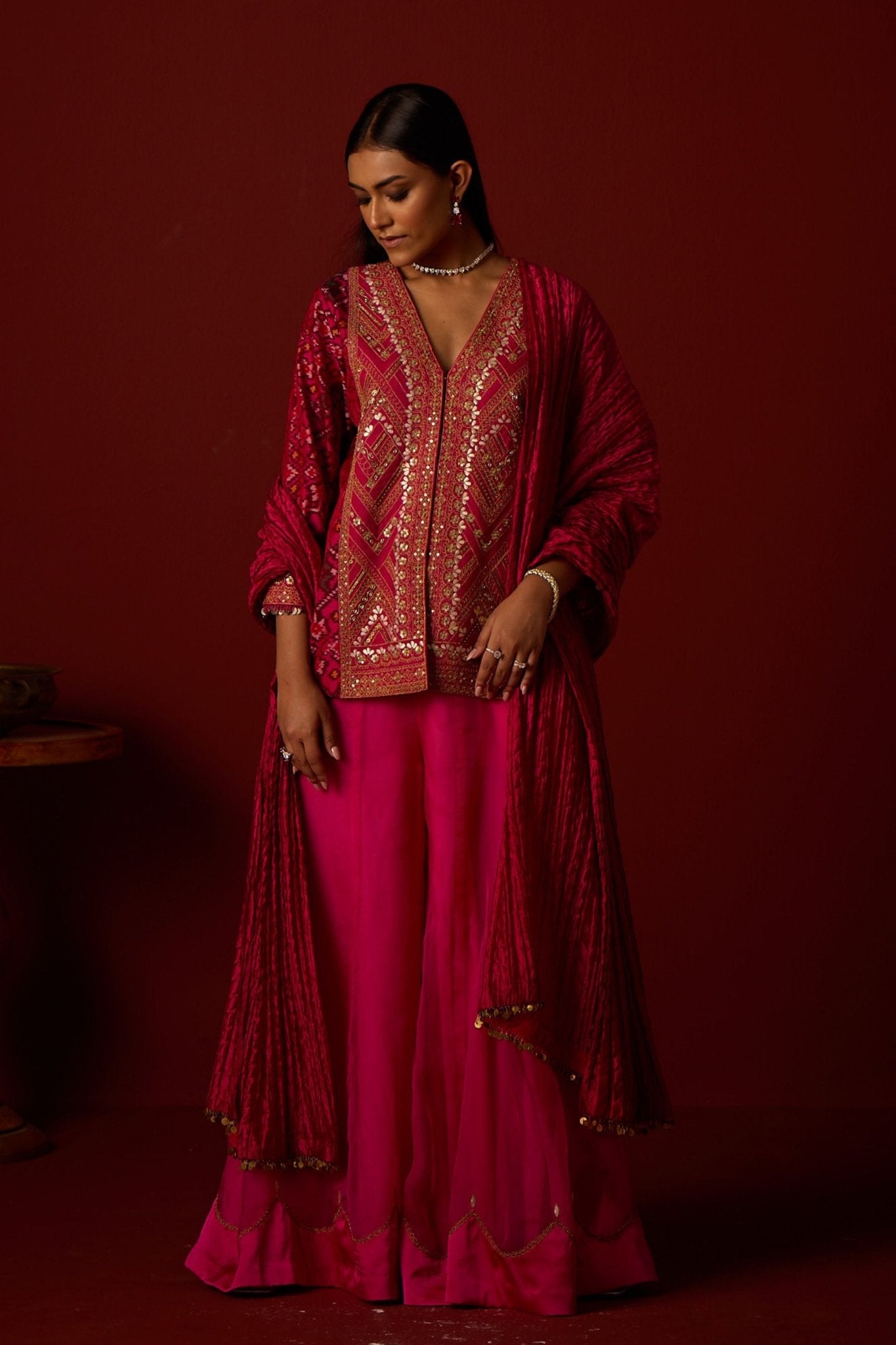 Chanderi Crushed Tassel Dupatta - Twenty Nine - Elahe