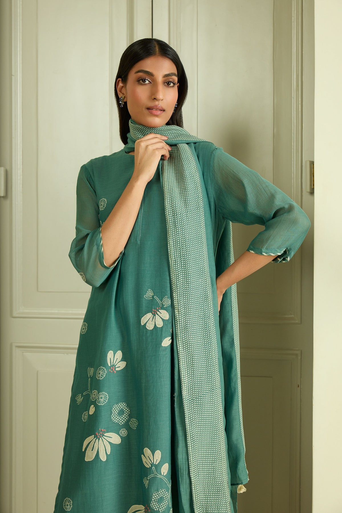 Emerald Applique Kurta Set