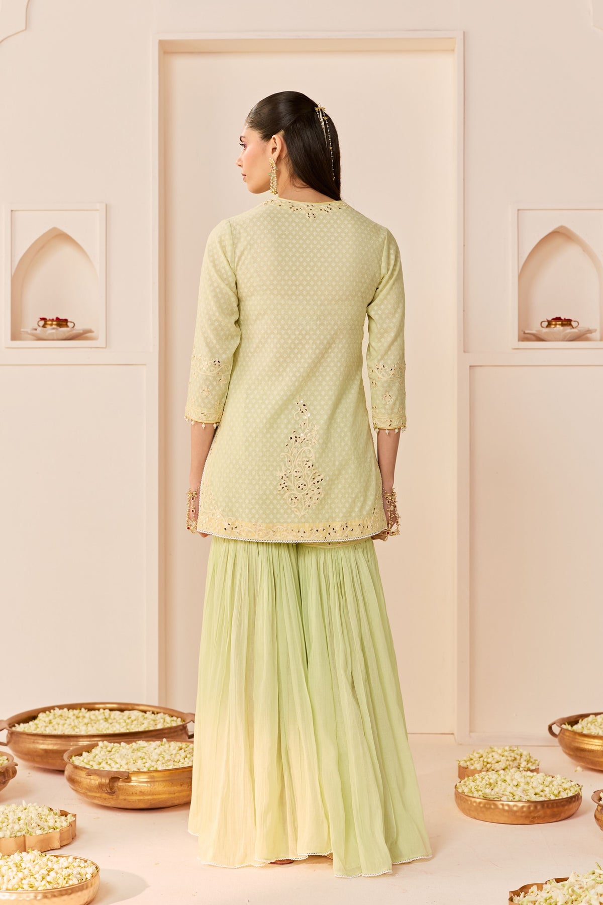 Yasmeen Mint Green Sharara Set