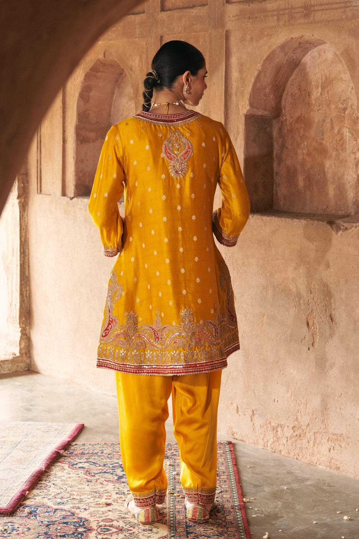 Hafsa Mustard Chauga With Salwar