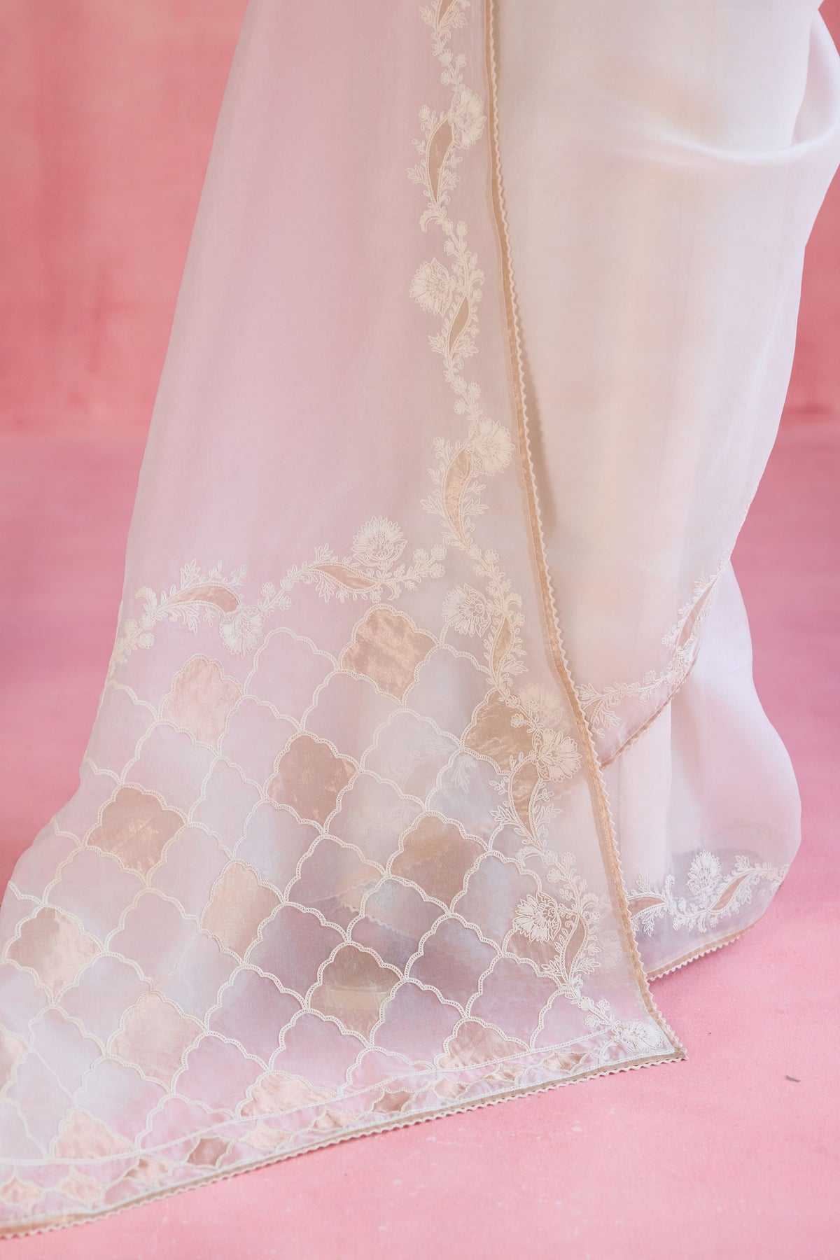 Zeba Ivory Saree Set