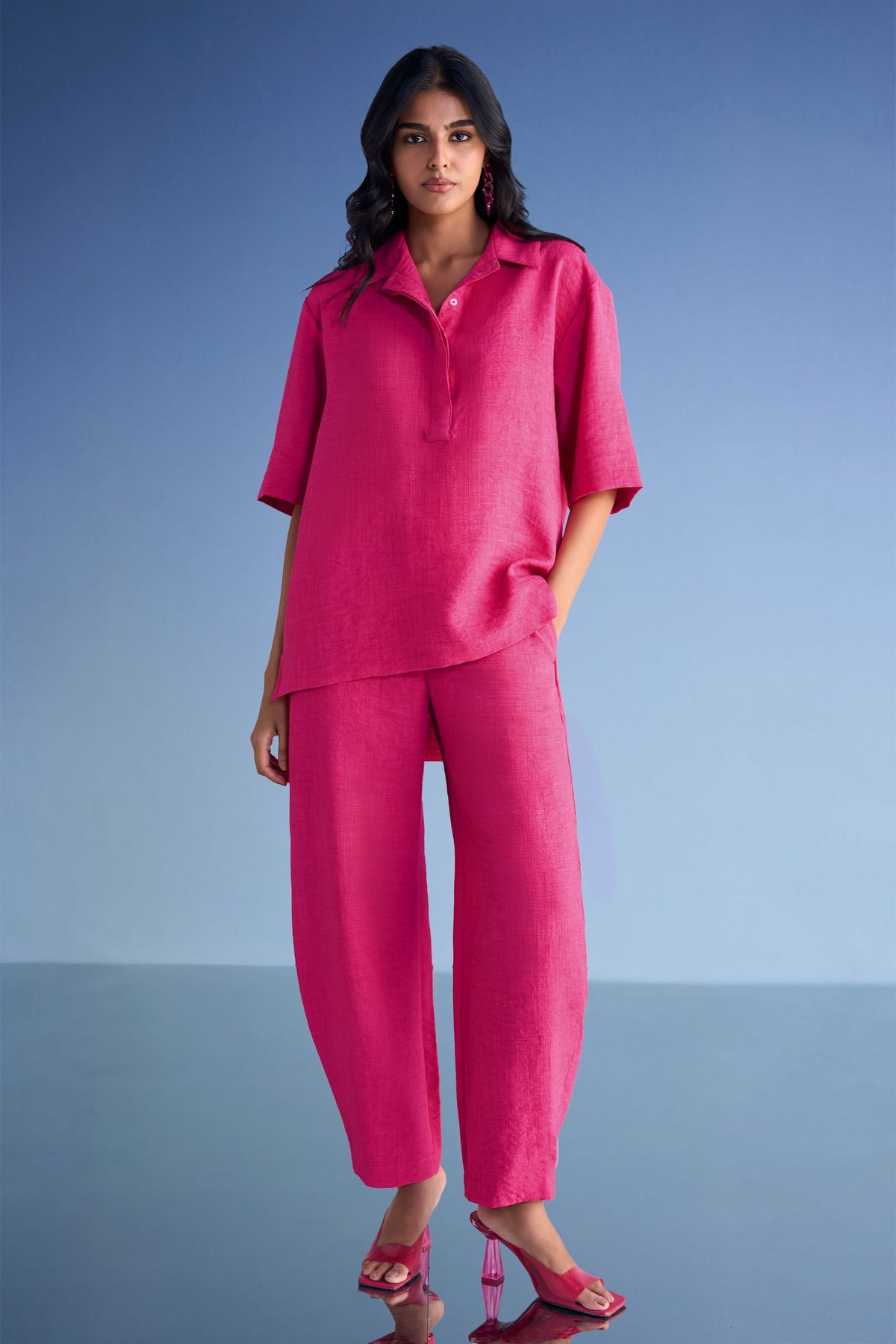 High-low Fuchsia Top