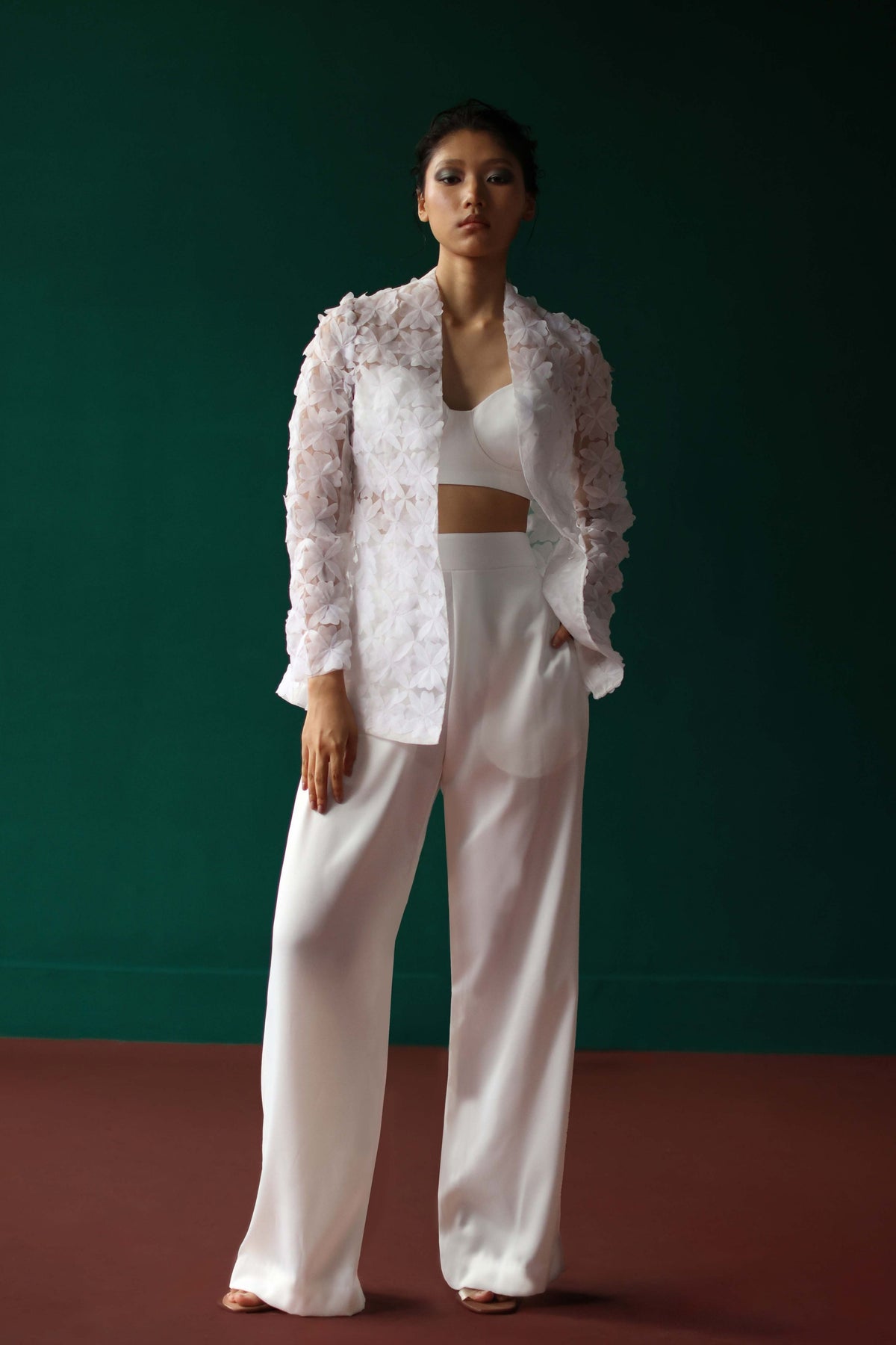 Bloom White Jacket Set