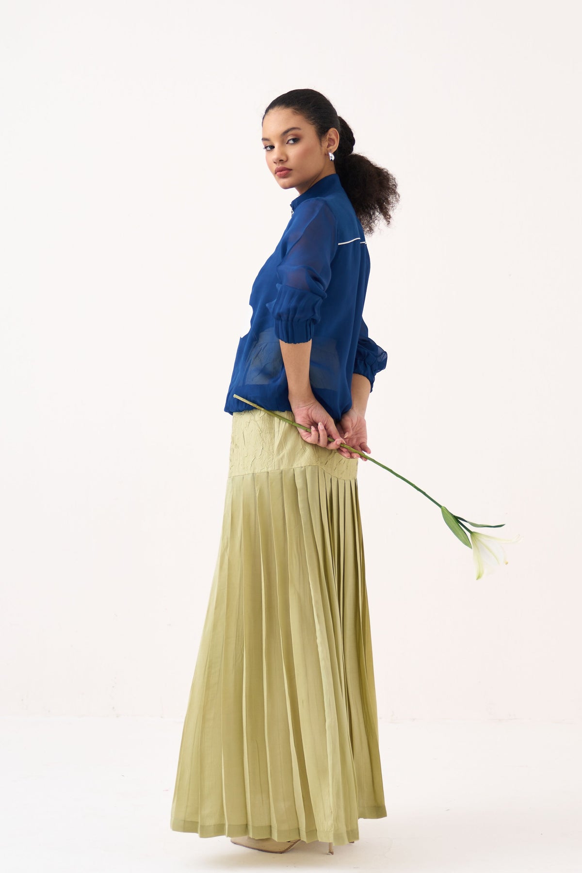 High Neck Floral Applique Bomber Set