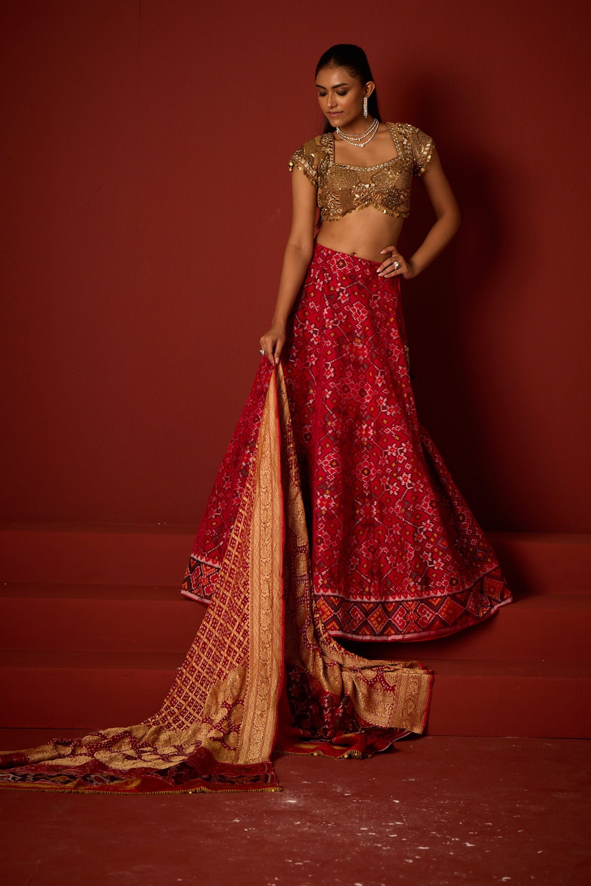 Golden Patola Lehenga Set