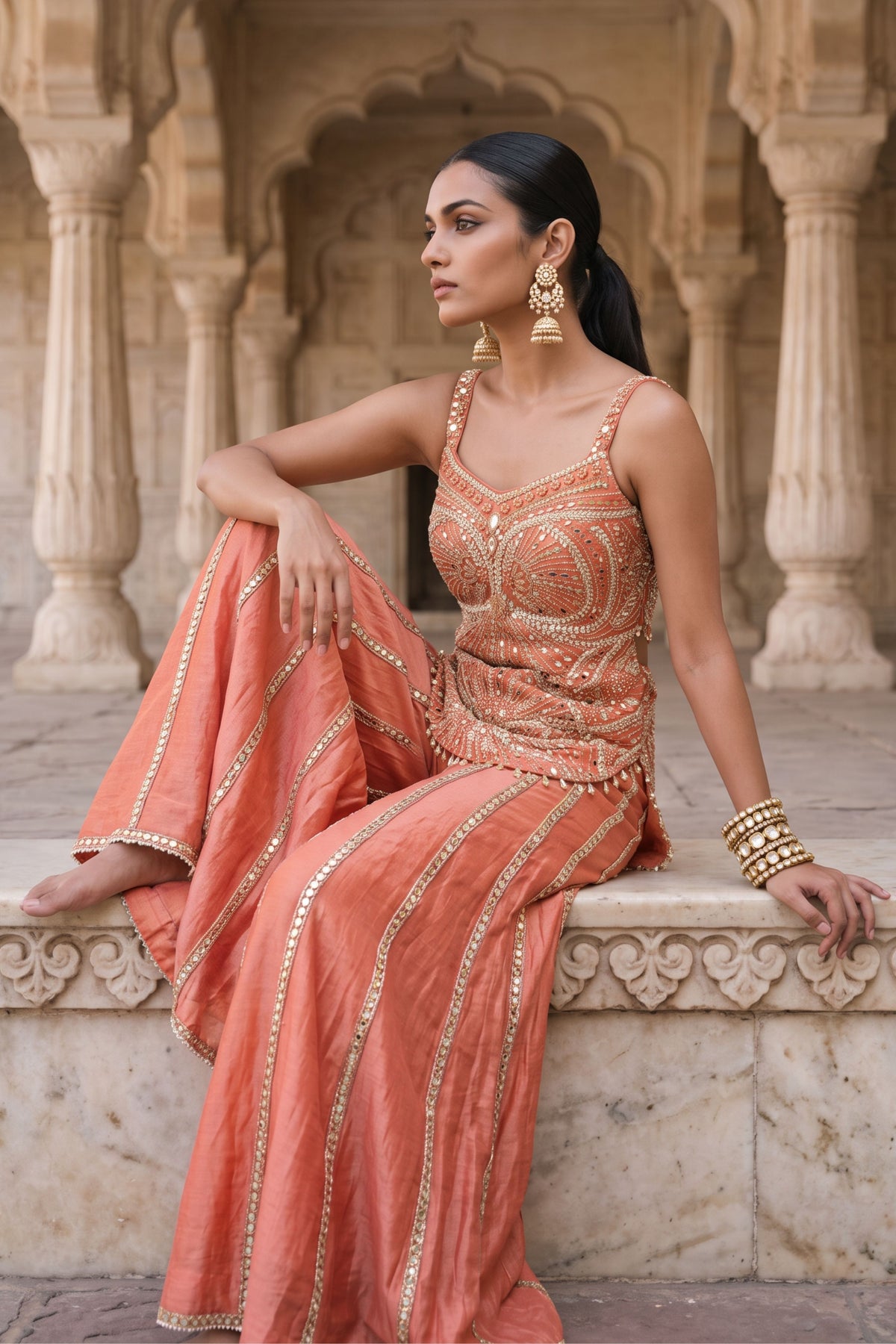 Kesariya Baag Sharara Set