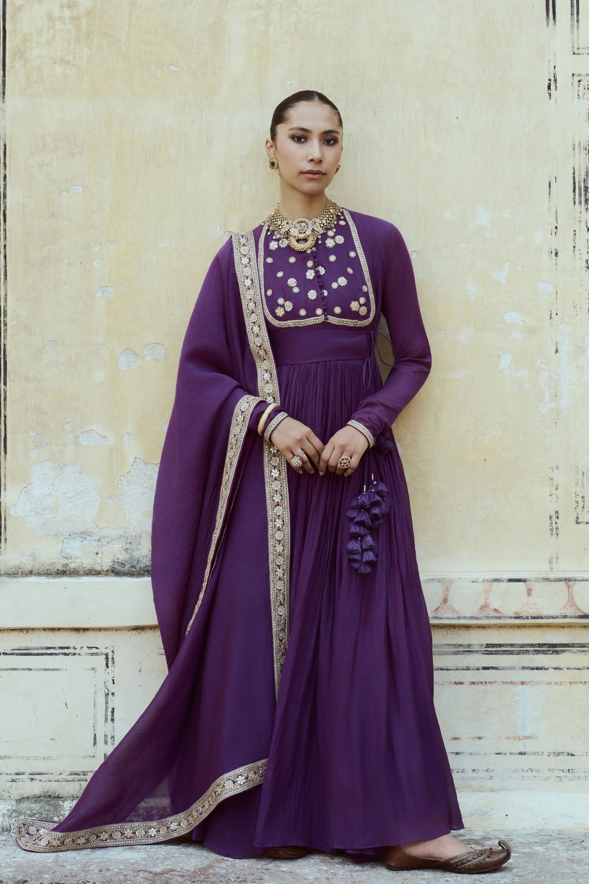 Jamuni Chanderi Anarkali Set