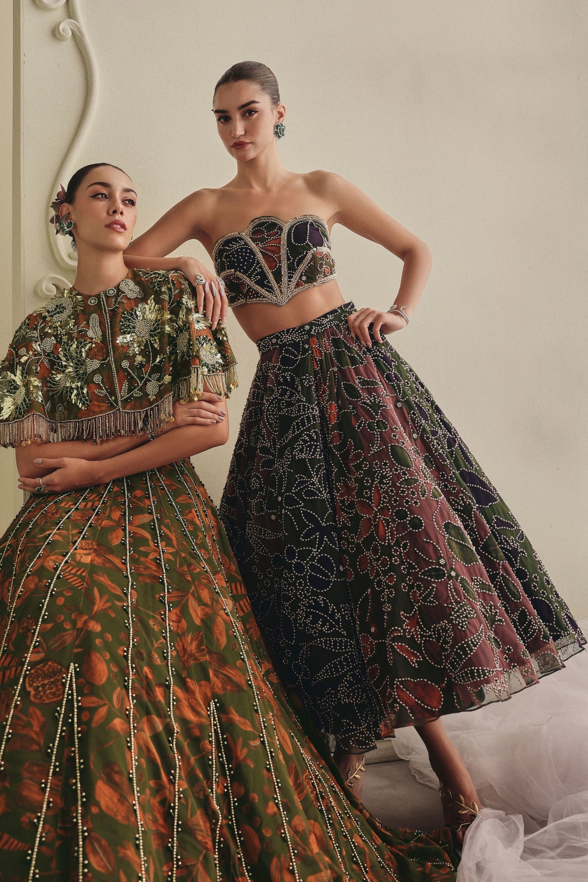 Olive Green Skirt Set