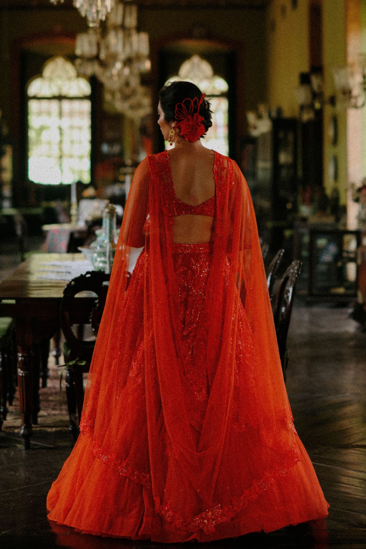 Ginger Orange Lehenga Set