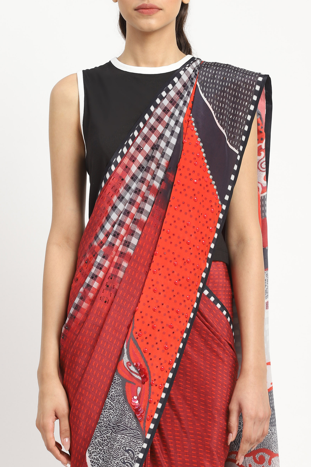 Whirl Interrupted Embellished Saree