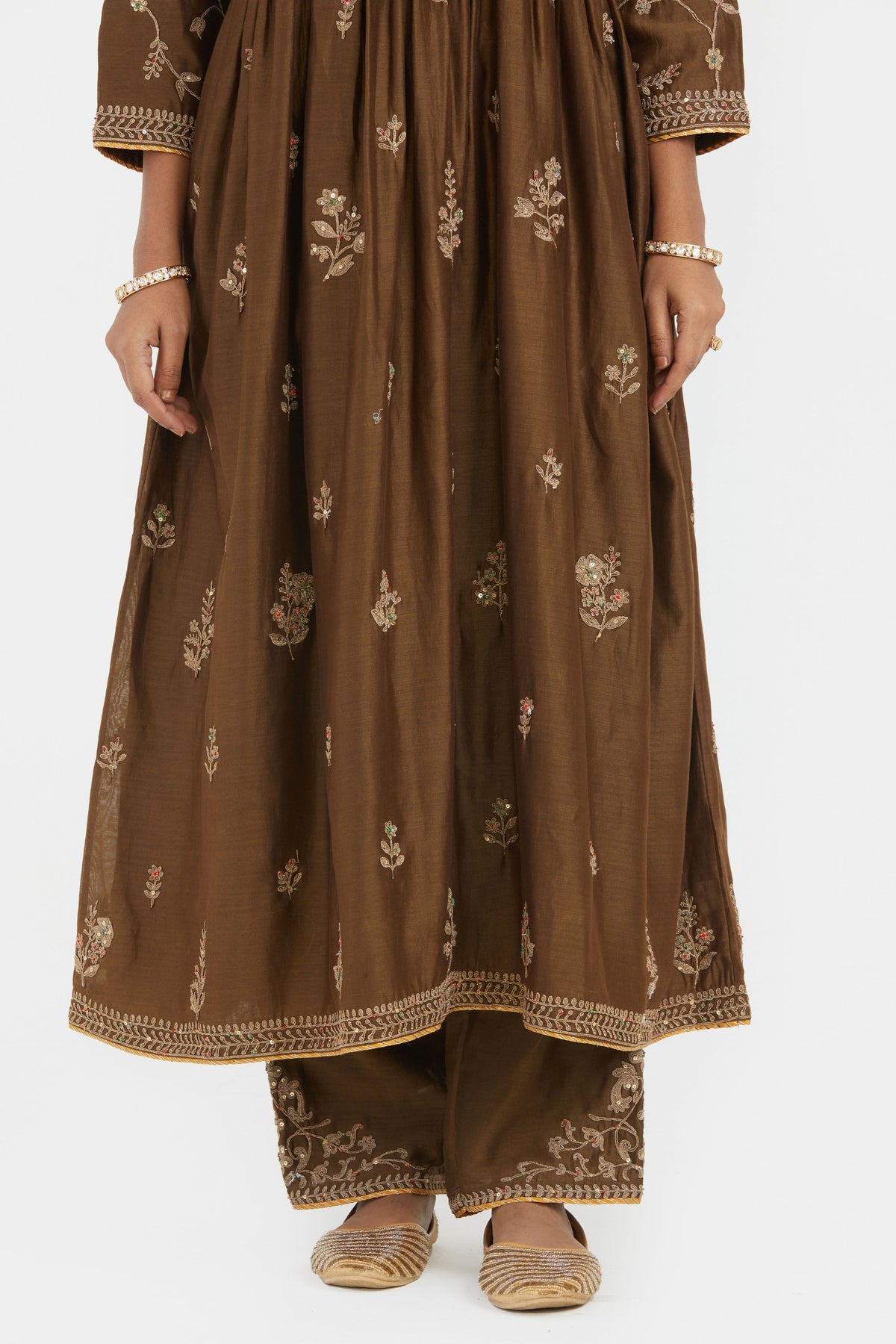 Olive Chanderi Kurta Set
