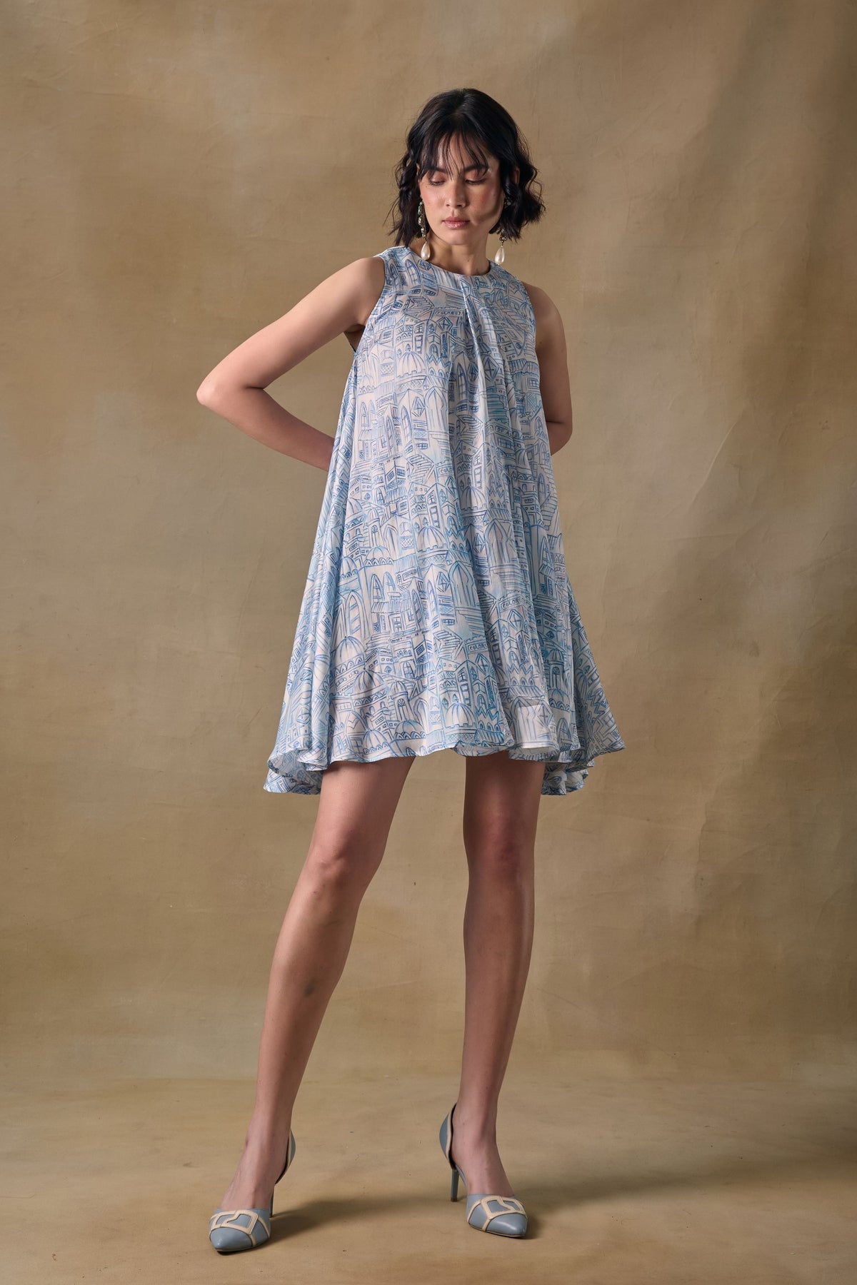 Blue Landscape Monroe Dress