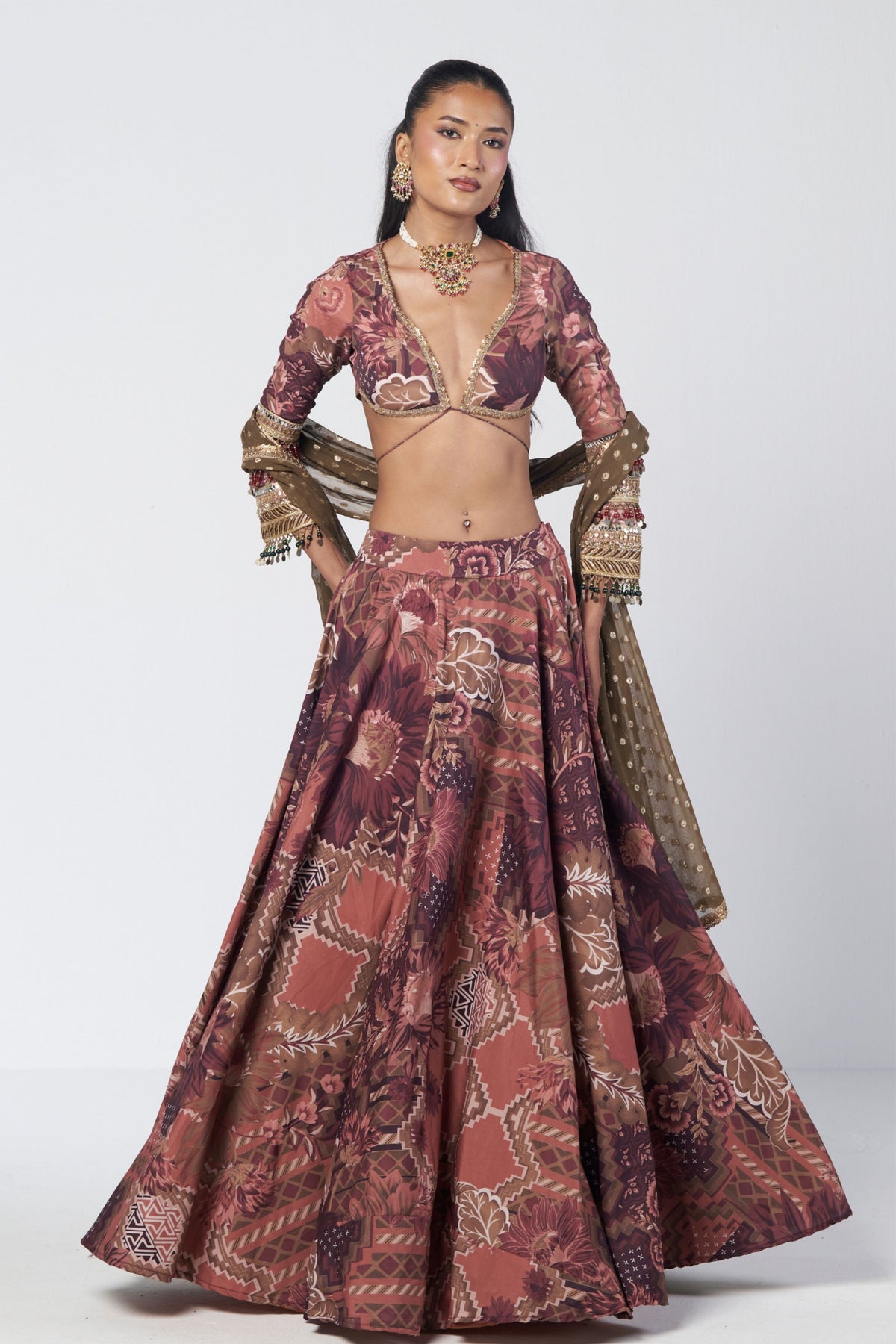 Armlet Lehenga Set