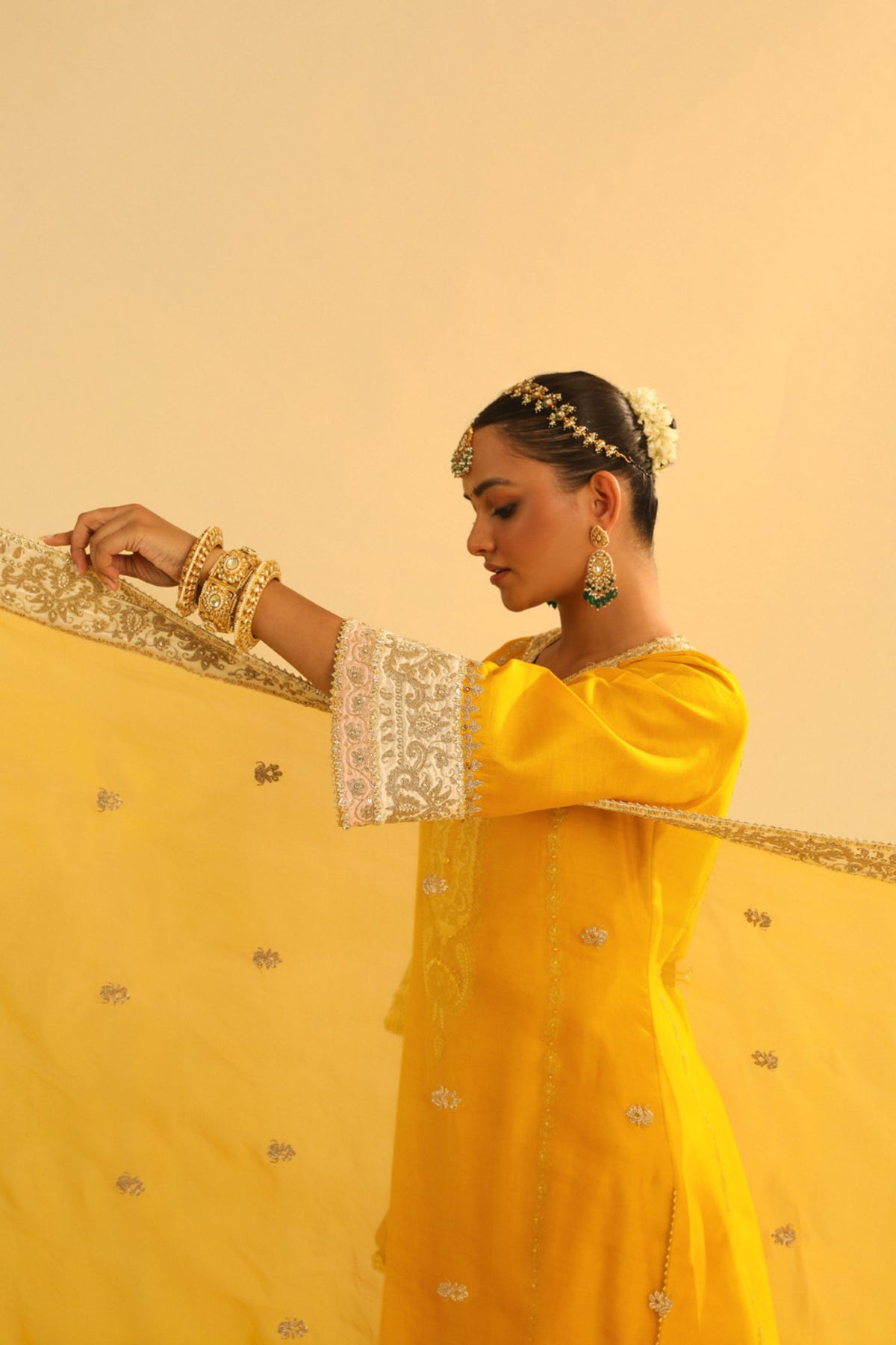 Asmira Mustard Long Kurta With Palazzo Set