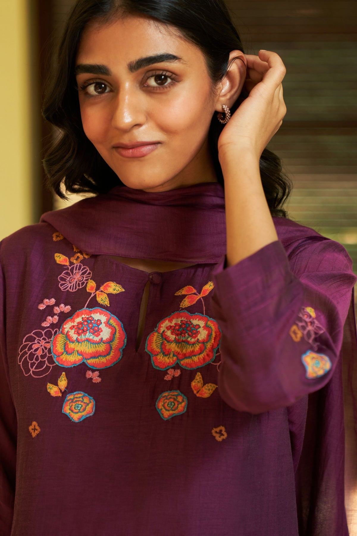 Amethyst Embroidered Kurta Set