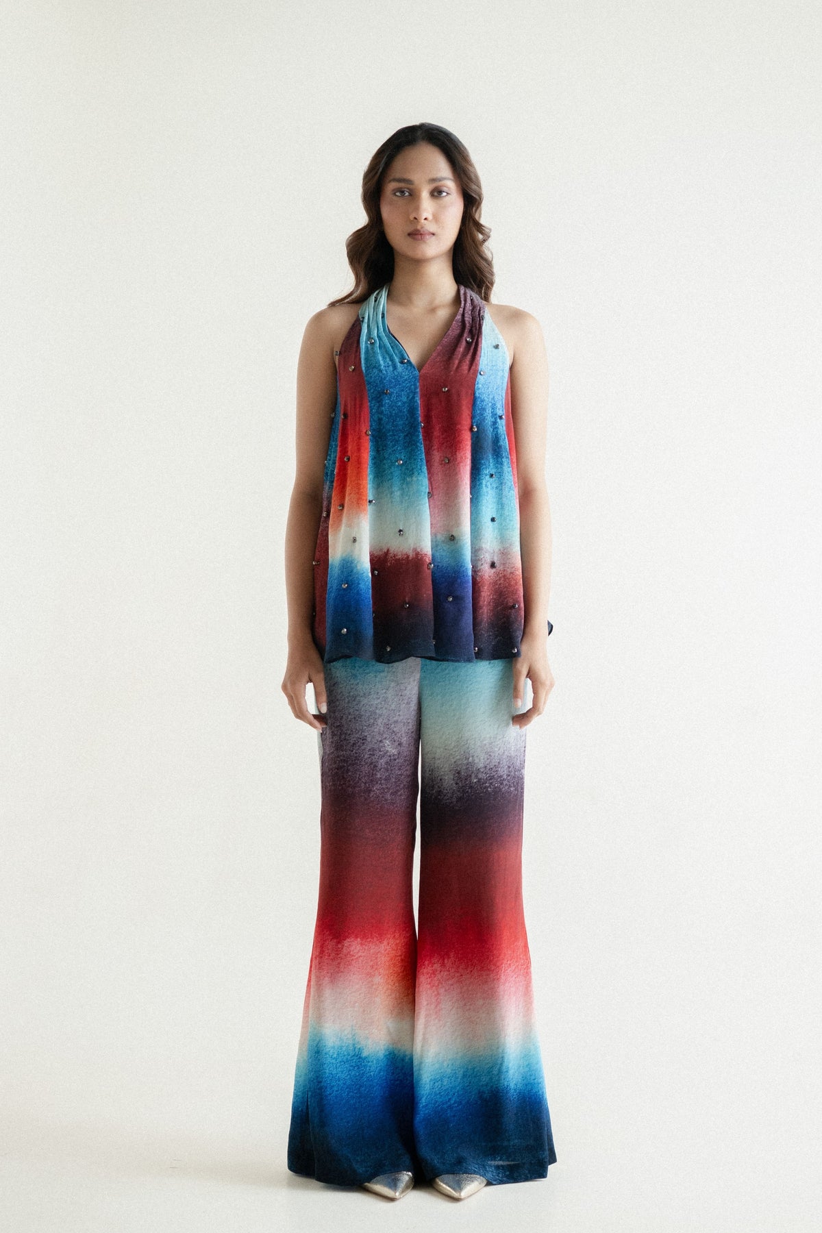 Multicolor Crepe Co-ord Set