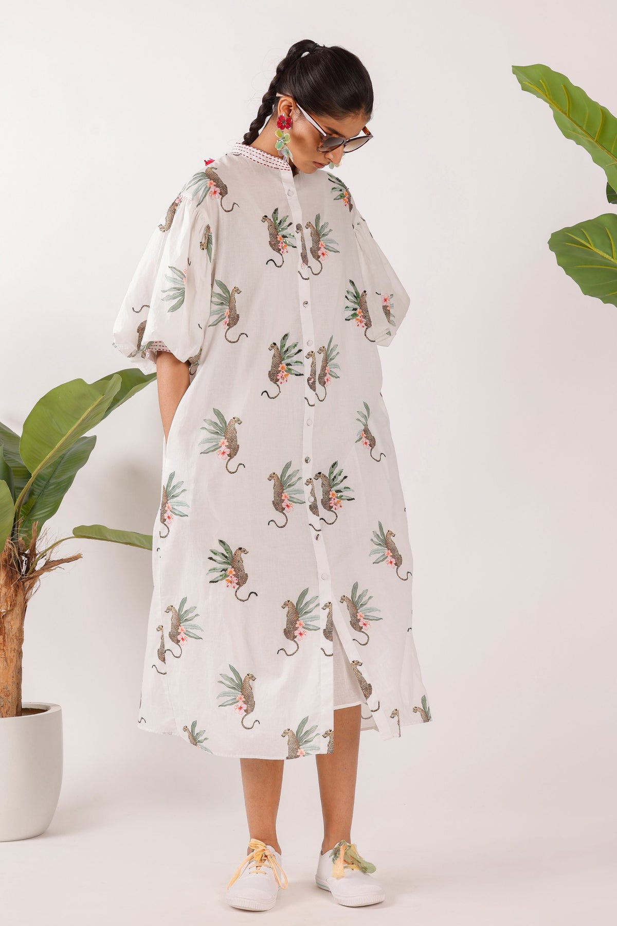 Leopard Print Shirt Dress