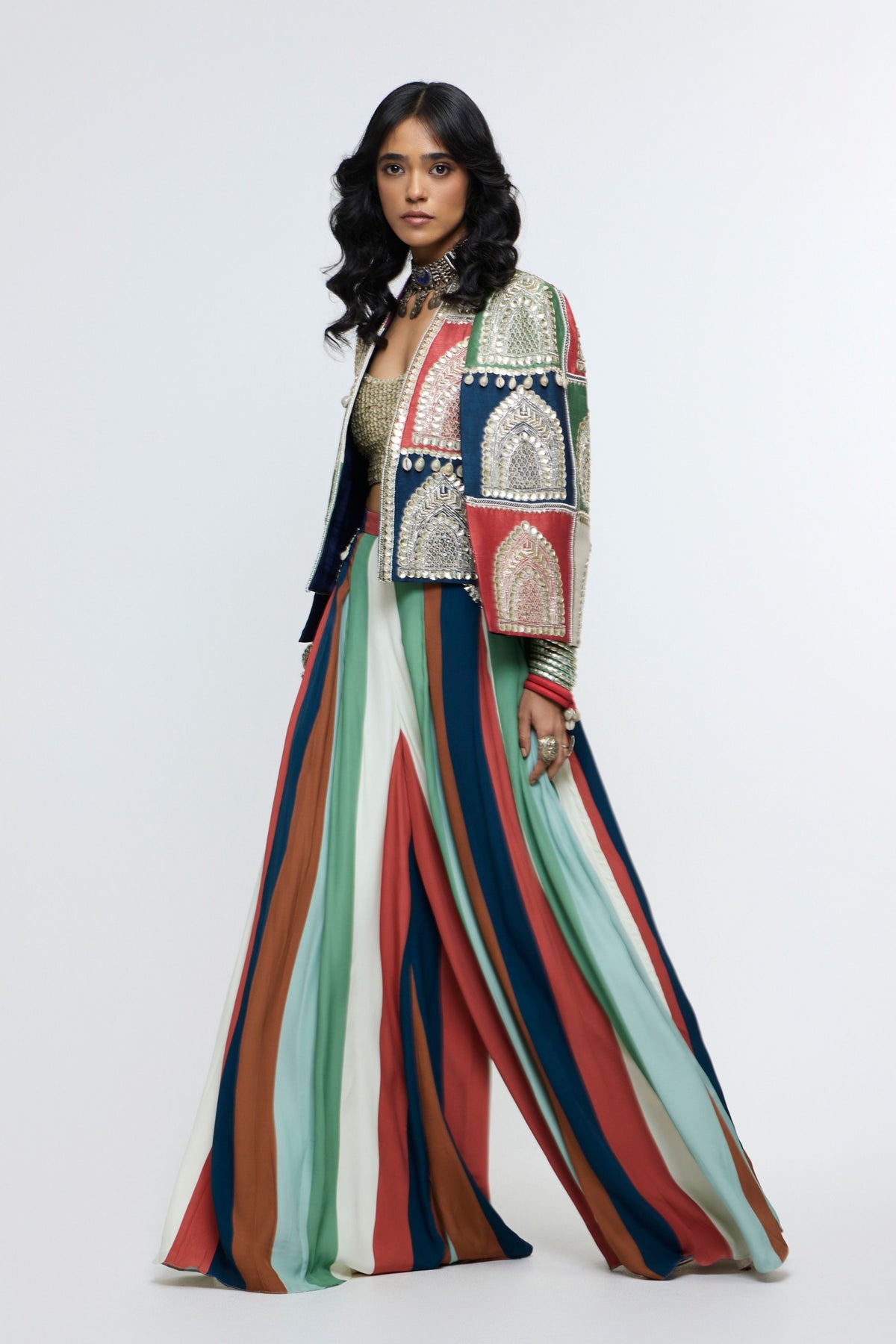 Bajrangi Embellished Cape Jacket Set