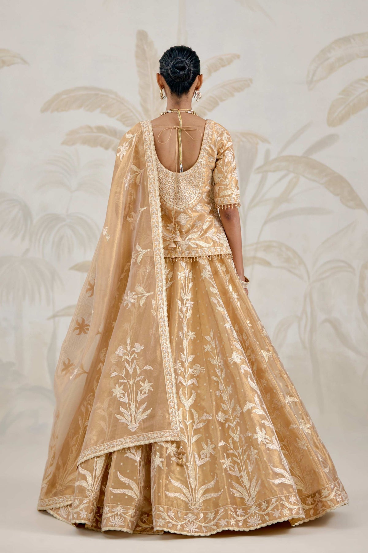 Gold Organza Kurta-lehenga Set