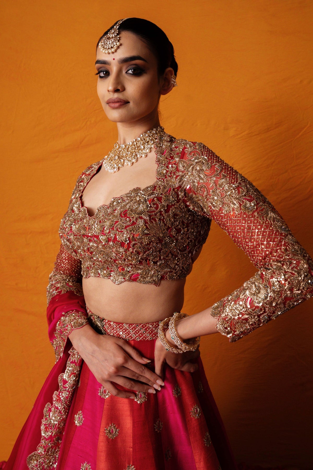 Ahalya Roja Lehenga Set
