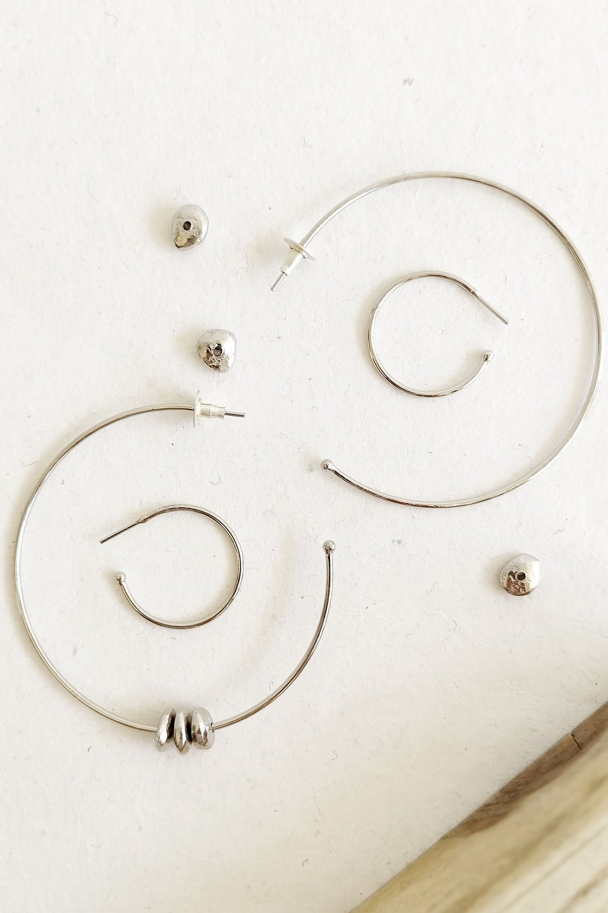 Alen Small and Large Silver Earrings Set