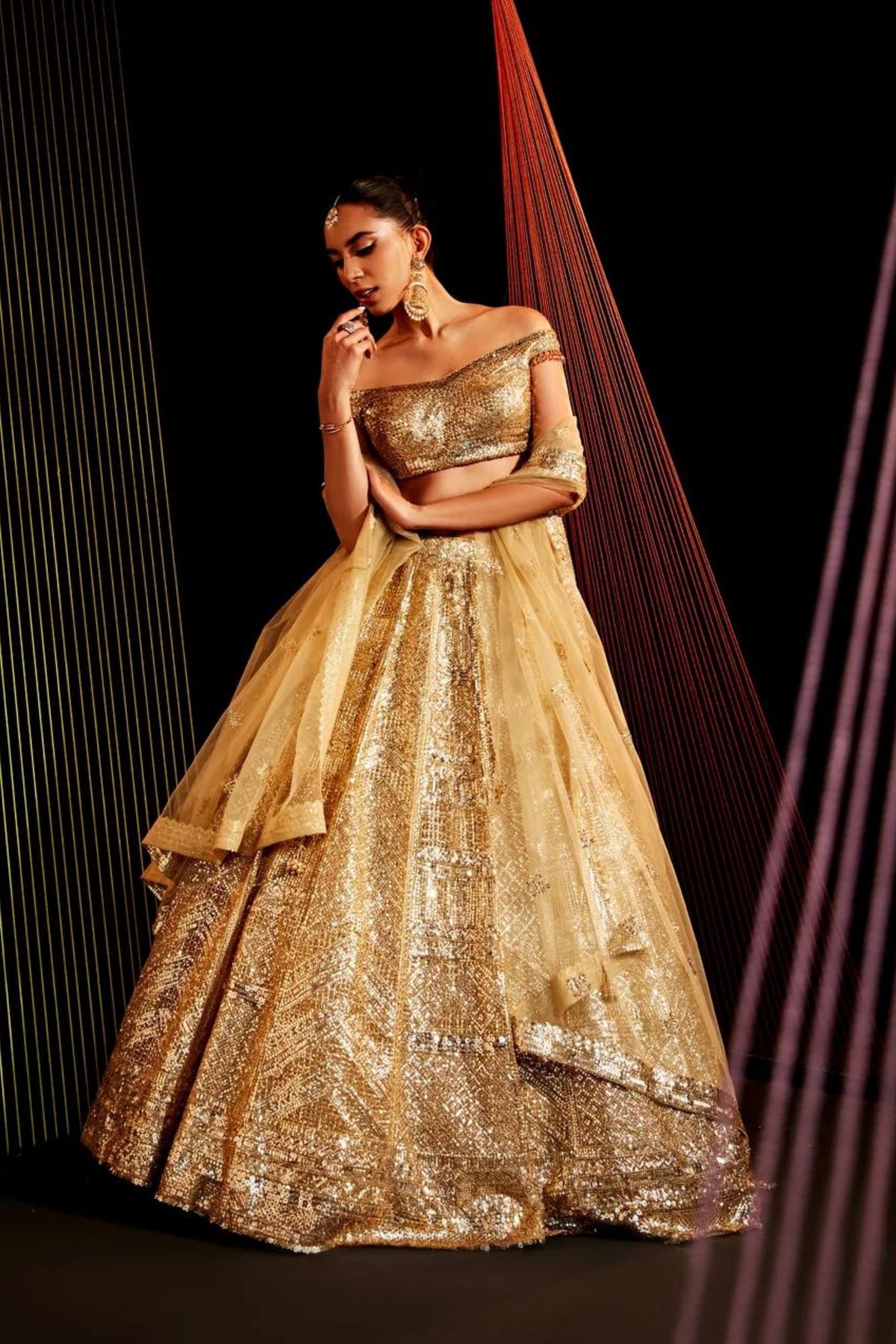 Sinque Gold Lehenga Set