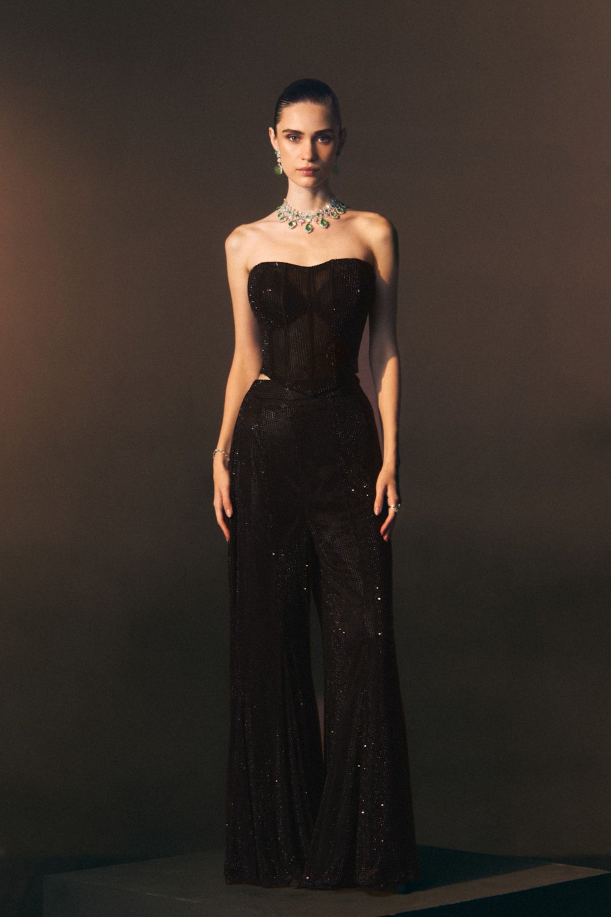 Onyx Sharara Pants with Corset Top