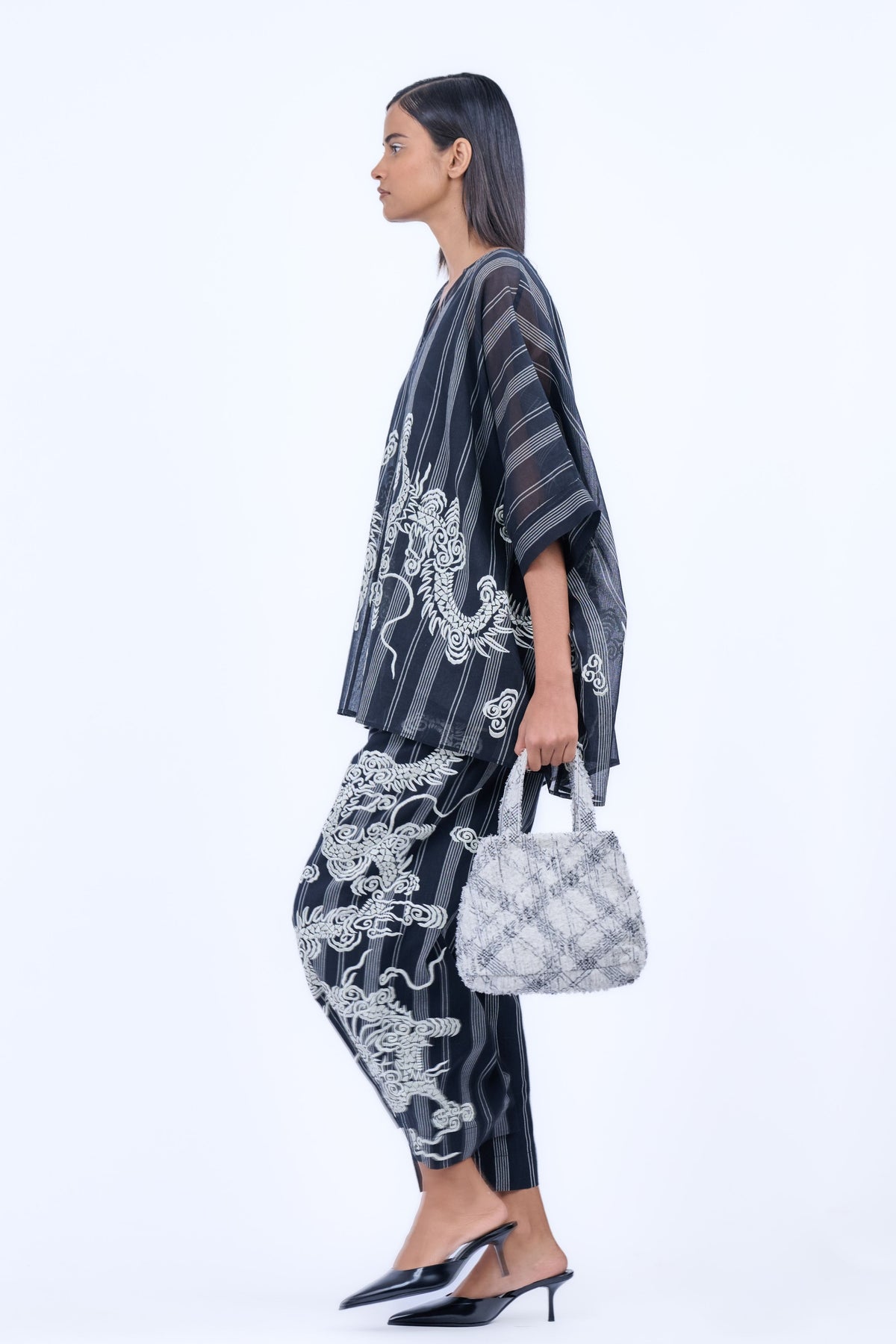 Ecru Frayed Bag