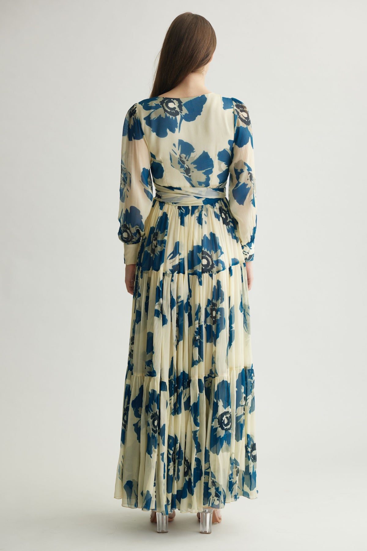 Blue Floral Wrap Dress
