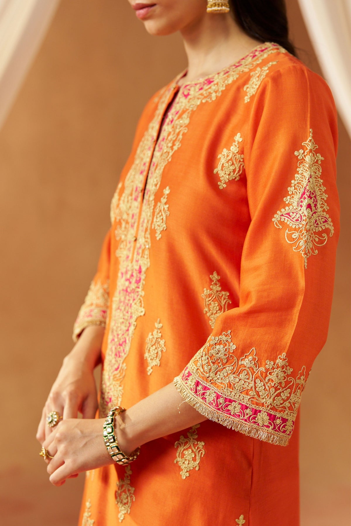 Mubina Burnt Orange Kurta Set