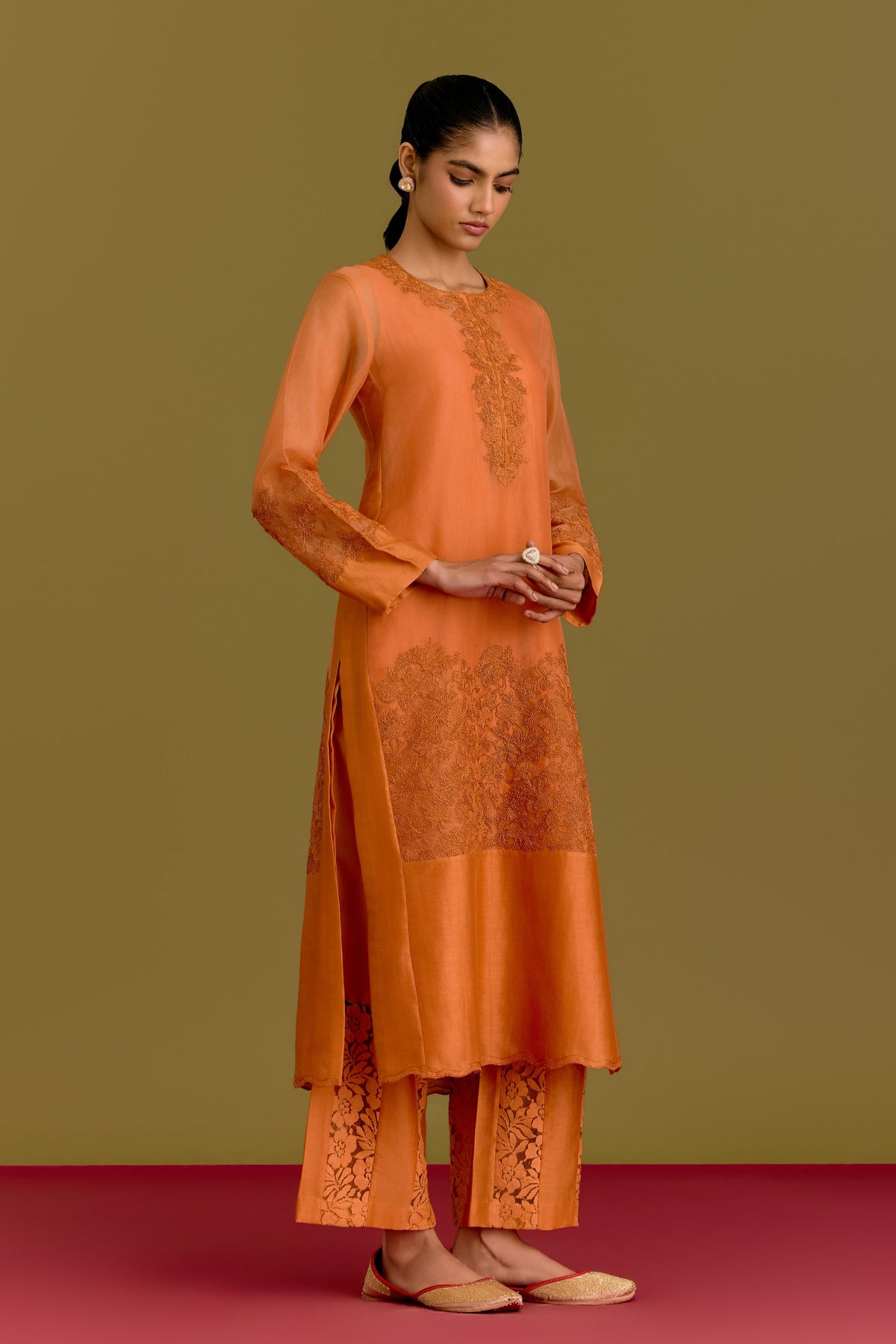 Orange Kurta Set