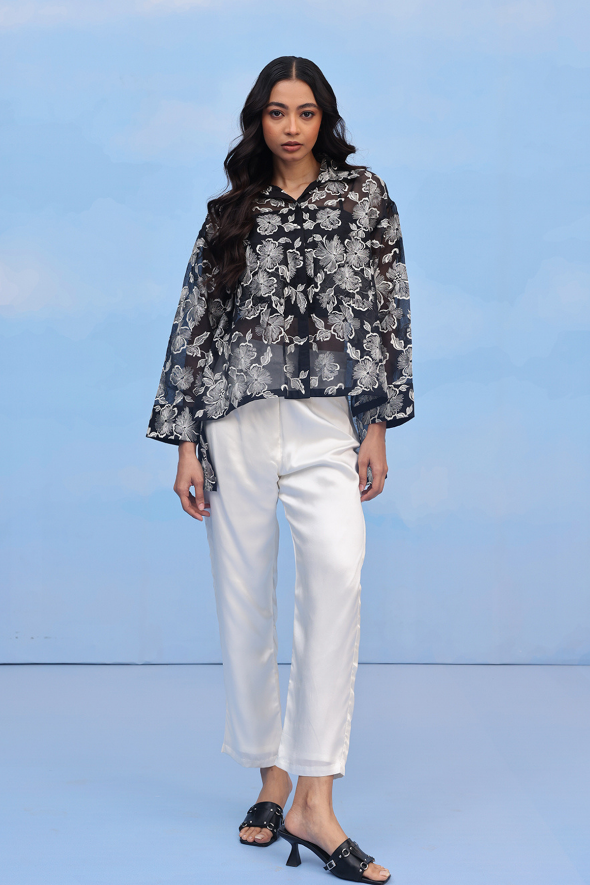 Hibiscus Motif Shirt