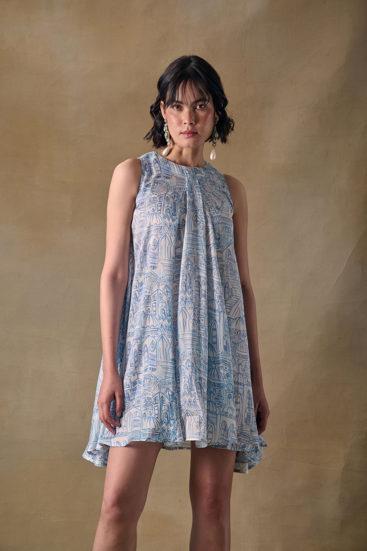 Blue Landscape Monroe Dress