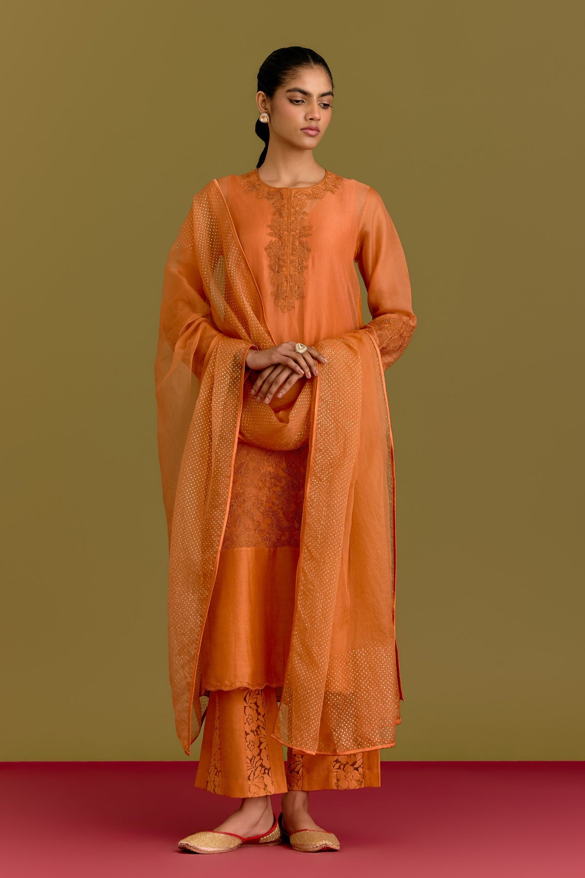 Orange Kurta Set