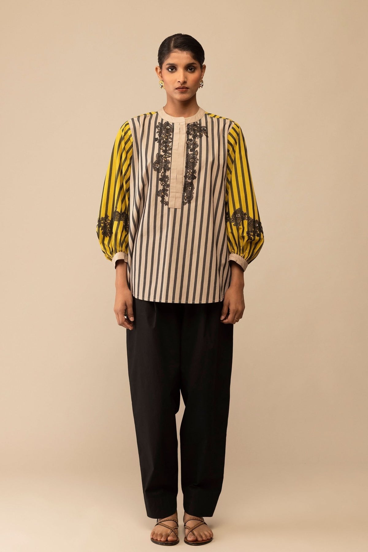 Asha Mustard Beige Top - Bunka - Elahe