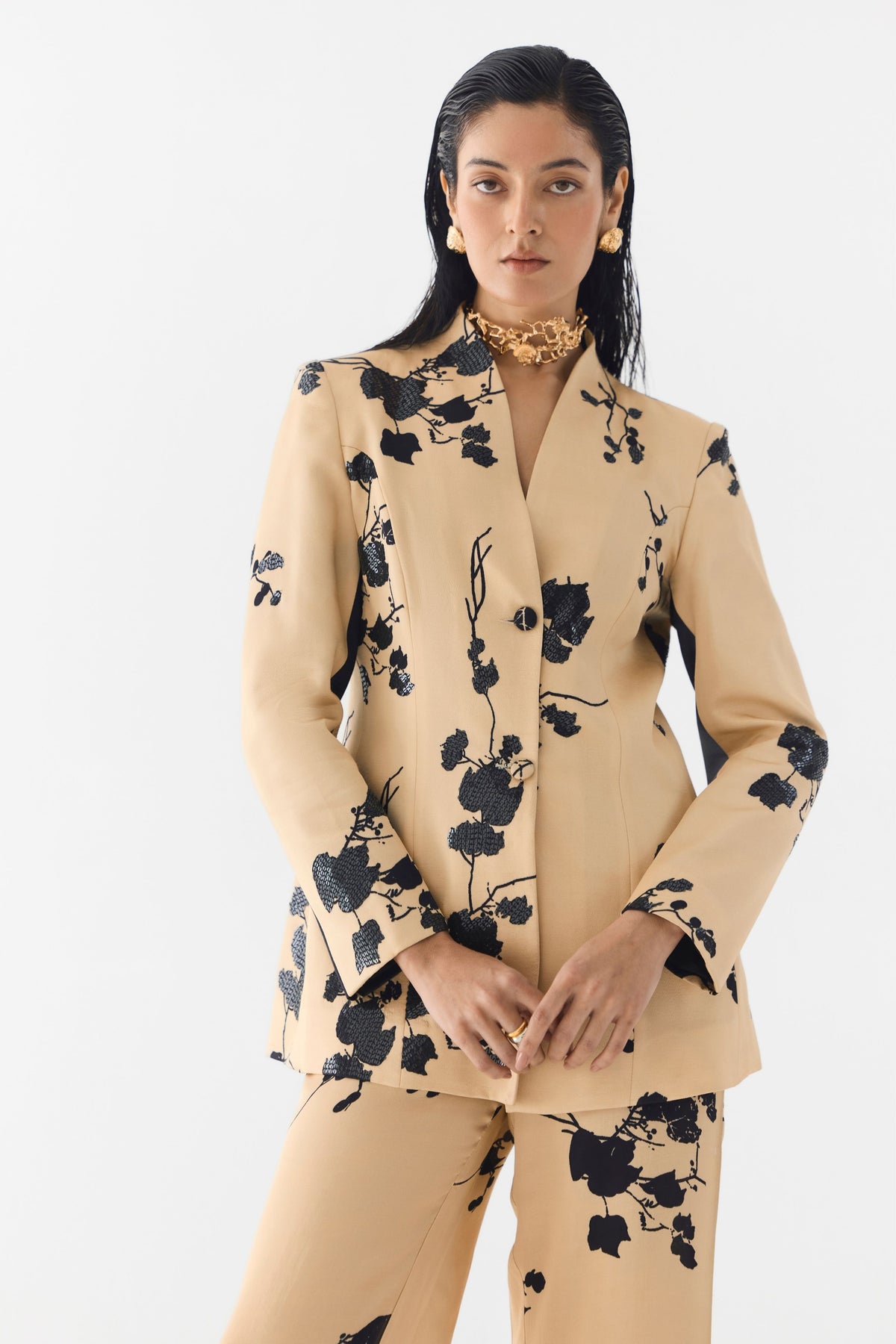 Cream Sakura Blazer Set