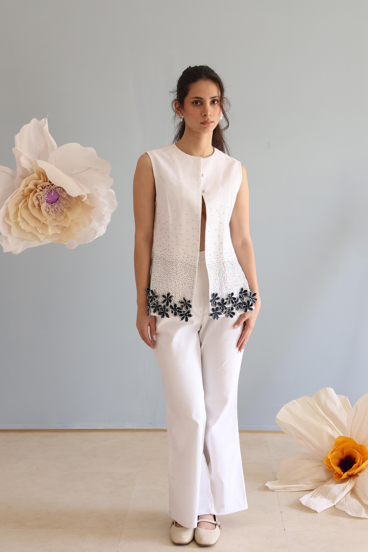 Ivory 3D Floral Top