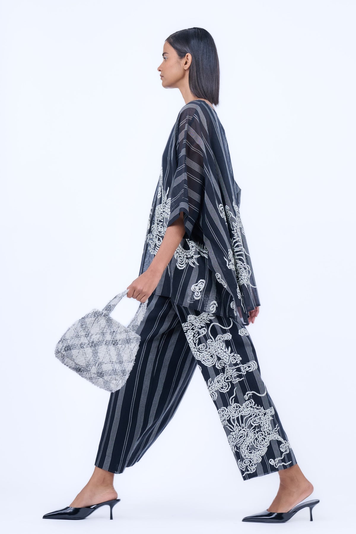 Ecru Frayed Bag